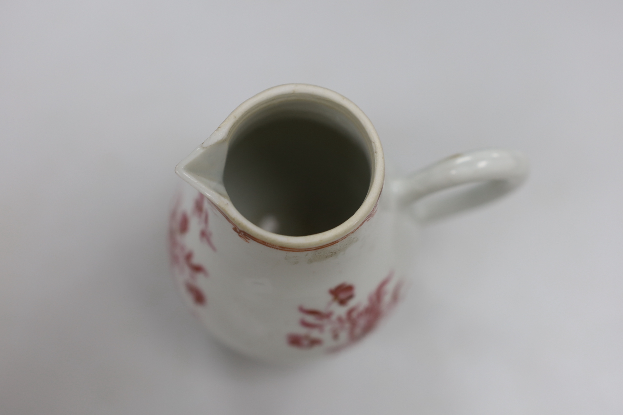 A Chinese Export porcelain sparrow beak milk jug, 11cm high